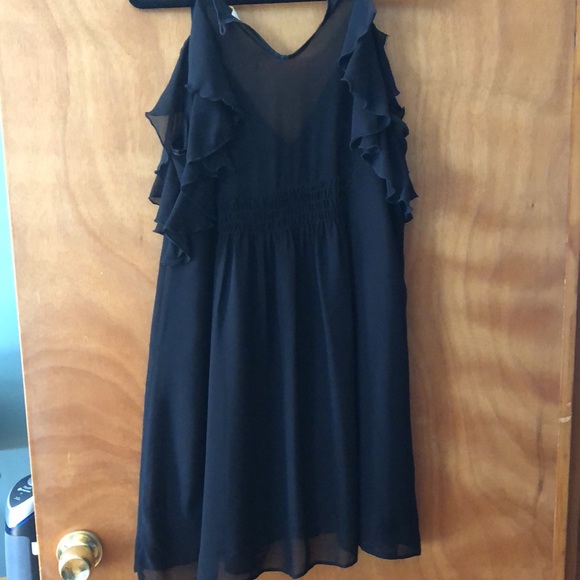 Black Ruffled Slip Dress - Picture 2 of 3